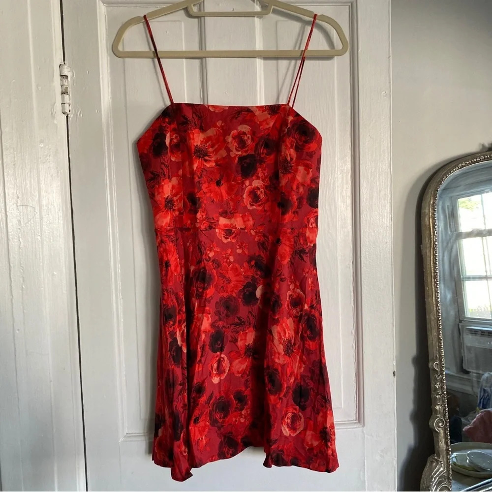 Alice + Olivia Red Floral Mini Dress - Picture 9 of 15